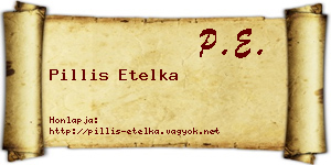 Pillis Etelka névjegykártya